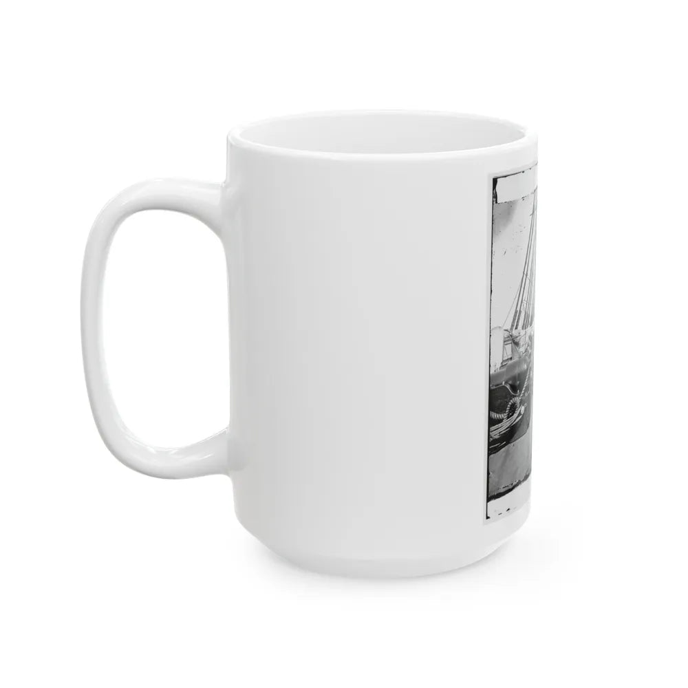 Union Soldiers On Deck Of U.S.S. New Hampshire, Off Charleston, S.C. (U.S. Civil War) White Coffee Mug-Go Mug Yourself
