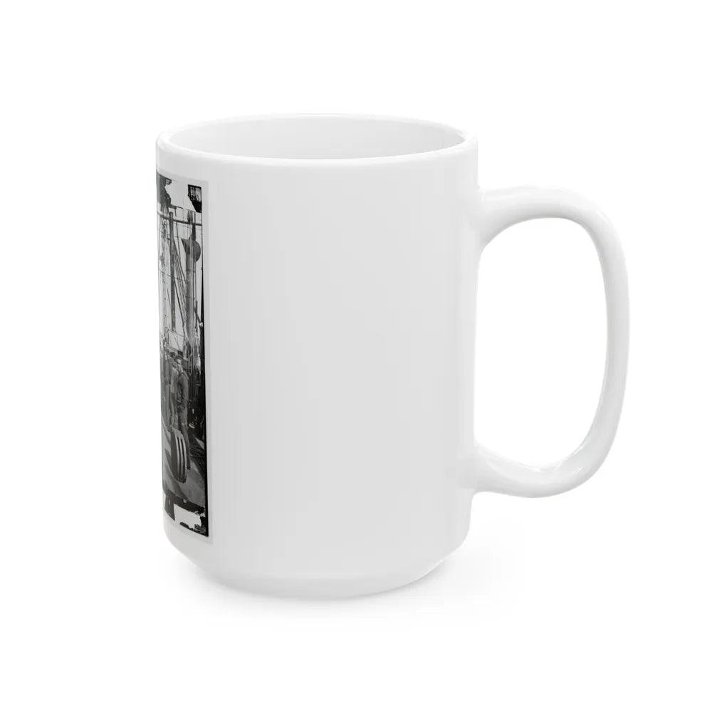Union Soldiers On Deck Of U.S.S. New Hampshire, Off Charleston, S.C. (U.S. Civil War) White Coffee Mug-Go Mug Yourself