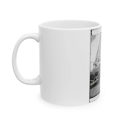 Union Soldiers On Deck Of U.S.S. New Hampshire, Off Charleston, S.C. (U.S. Civil War) White Coffee Mug-Go Mug Yourself