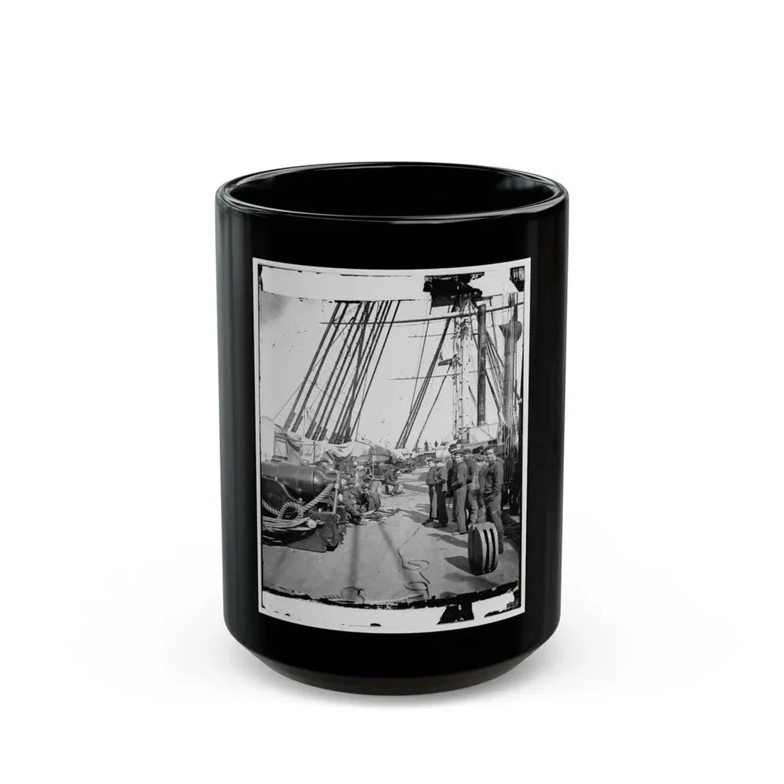 Union Soldiers On Deck Of U.S.S. New Hampshire, Off Charleston, S.C. (U.S. Civil War) Black Coffee Mug 15oz - Go Mug Yourself