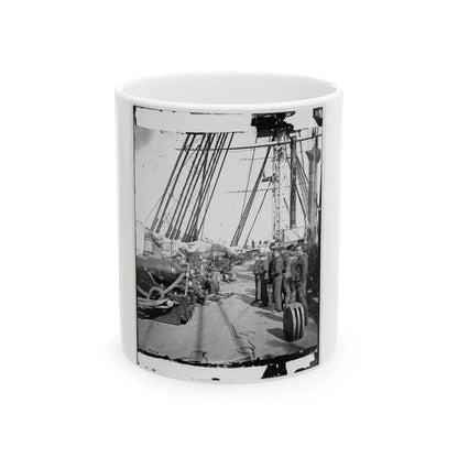 Union Soldiers On Deck Of U.S.S. New Hampshire, Off Charleston, S.C. (U.S. Civil War) White Coffee Mug 11oz - Go Mug Yourself