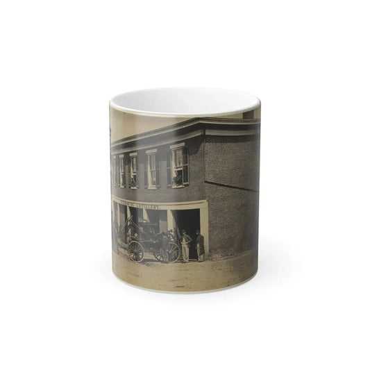 Union Soldiers Pull a Fire Engine From a Garage Designated Petersburg Artillery (U.S. Civil War) Color Changing Coffee Mug 11oz Default Title 11oz - Go Mug Yourself