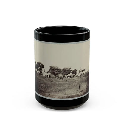 Union Soldiers Stand In Front Of Their Camp (U.S. Civil War) Black Coffee Mug-15oz-Go Mug Yourself