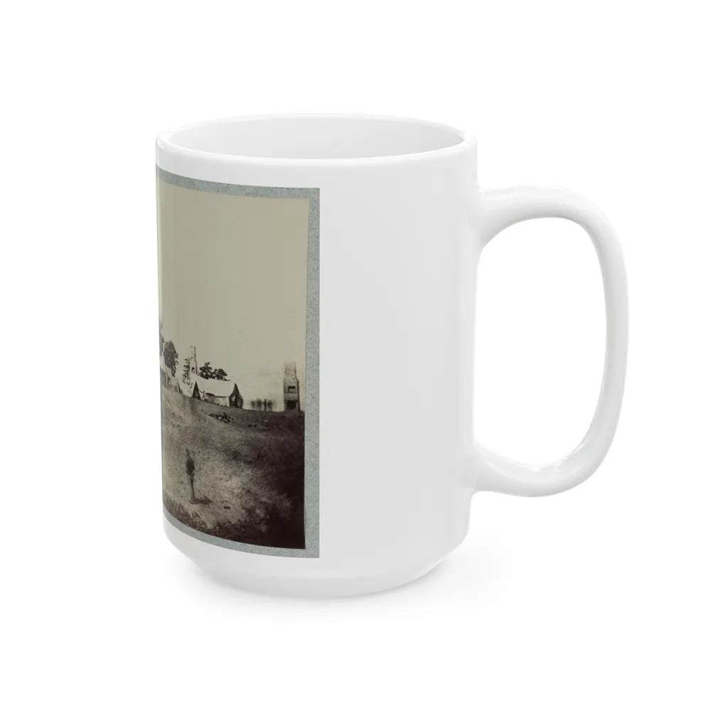 Union Soldiers Stand In Front Of Their Camp (U.S. Civil War) White Coffee Mug-Go Mug Yourself