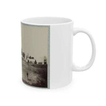 Union Soldiers Stand In Front Of Their Camp (U.S. Civil War) White Coffee Mug-Go Mug Yourself