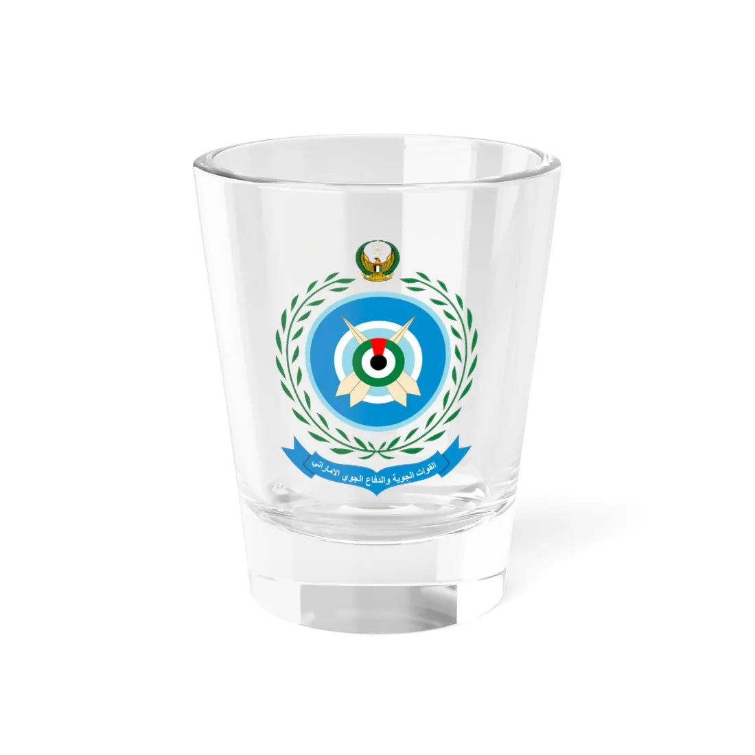 United Arab Emirates Air Force (United Arab Emirates) (Coat of Arms) Shot Glass 1.5oz 1.5oz - Go Mug Yourself