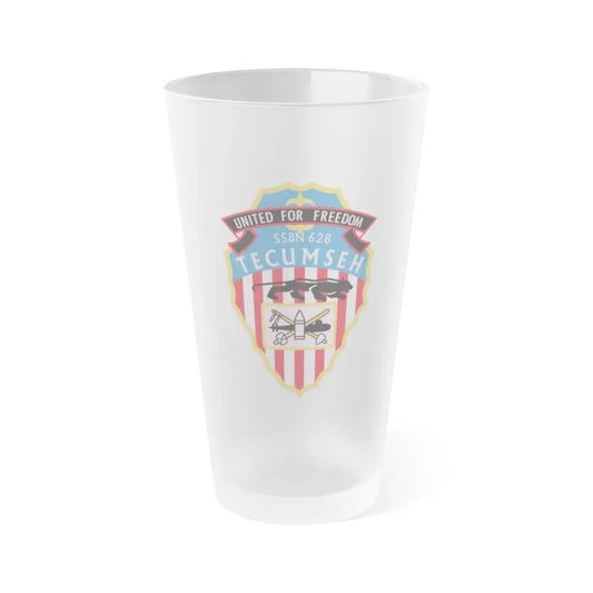 United For Freedom SSBN 262 Tecumseh (U.S. Navy) Frosted Pint Glass 16oz-Go Mug Yourself