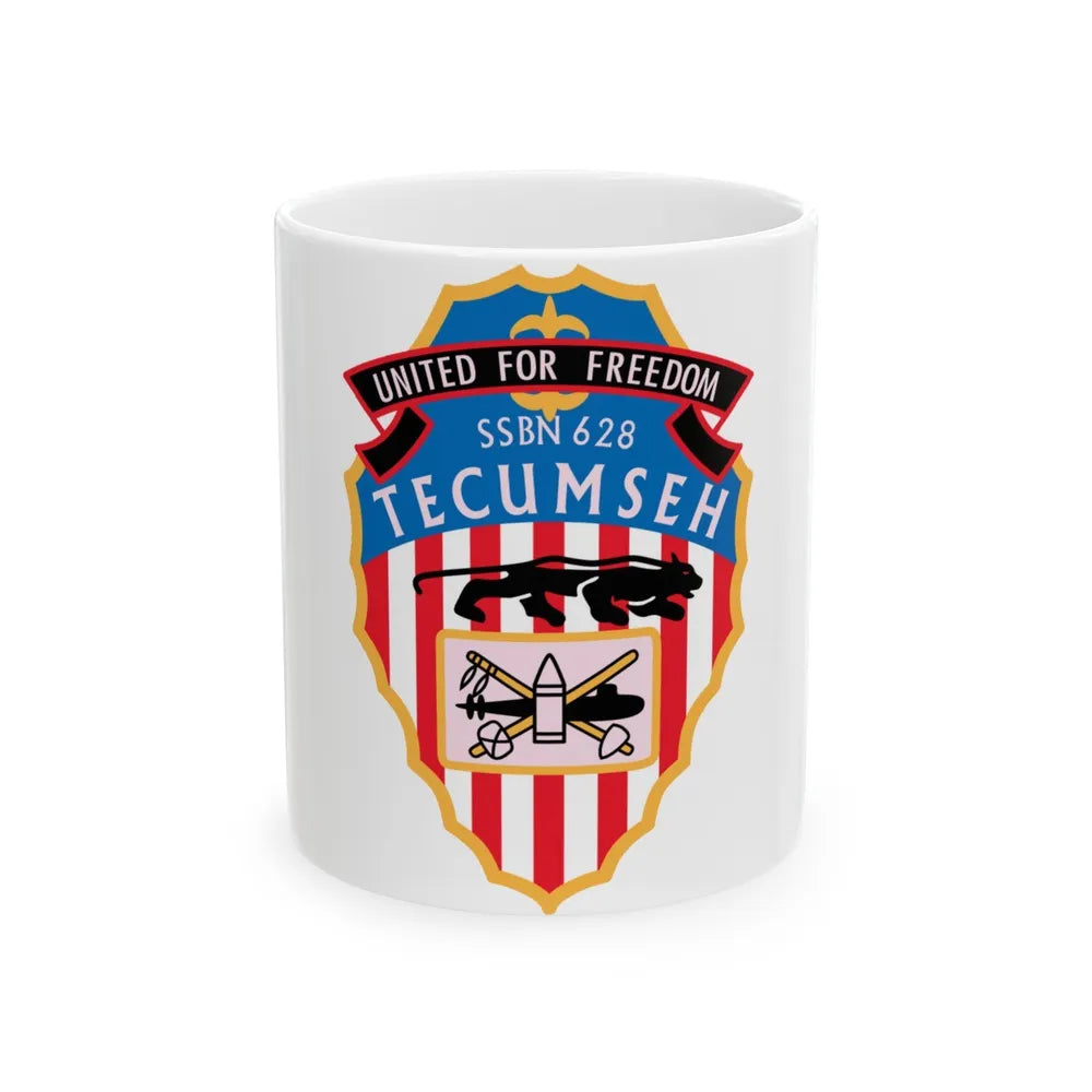 United For Freedom SSBN 262 Tecumseh (U.S. Navy) White Coffee Mug-11oz-Go Mug Yourself