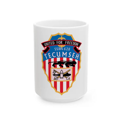 United For Freedom SSBN 262 Tecumseh (U.S. Navy) White Coffee Mug-15oz-Go Mug Yourself