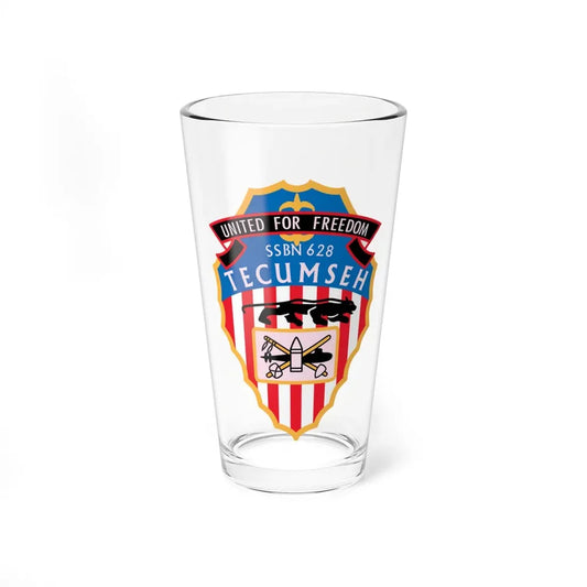 United For Freedom SSBN 262 Tecumseh (U.S. Navy) Pint Glass 16oz 16oz - Go Mug Yourself