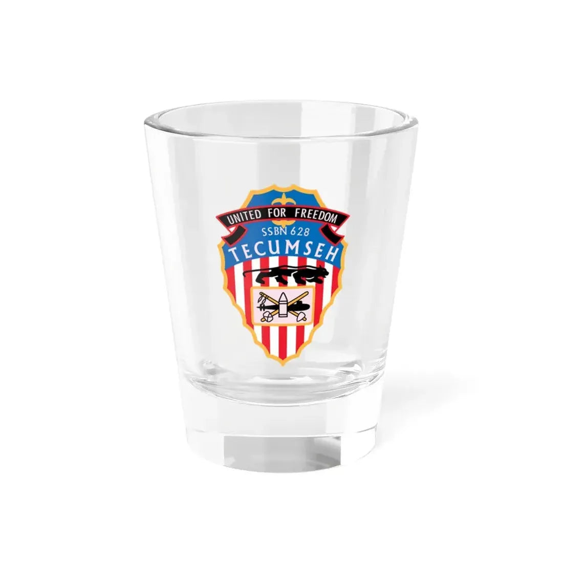 United For Freedom SSBN 262 Tecumseh (U.S. Navy) Shot Glass 1.5oz 1.5oz - Go Mug Yourself