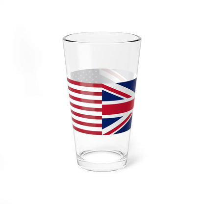 United Kingdom and United States flags (United States) Pint Glass 16oz - Go Mug Yourself