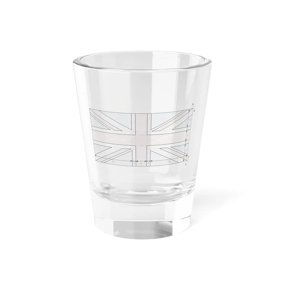 United Kingdom Flag Specifications (United Kingdom) Shot Glass 1.5oz 1.5oz - Go Mug Yourself