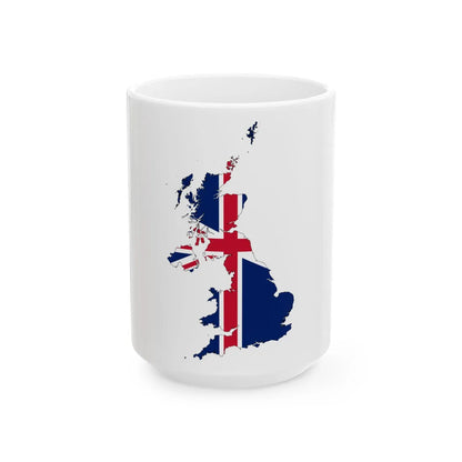 United Kingdom-Flagmap (United Kingdom) White Coffee Mug 15oz - Go Mug Yourself