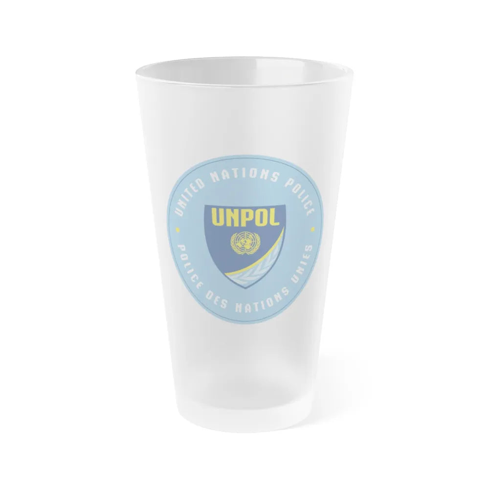 United Nations Police - Frosted Pint Glass 16oz-16oz-Frosted-Go Mug Yourself