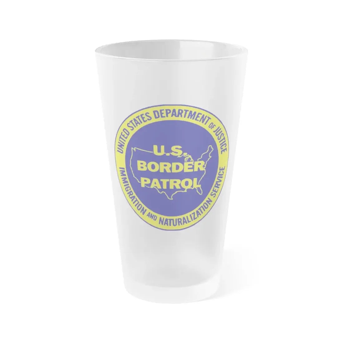 United States Border Patrol v3 - Frosted Pint Glass 16oz 16oz Frosted - Go Mug Yourself