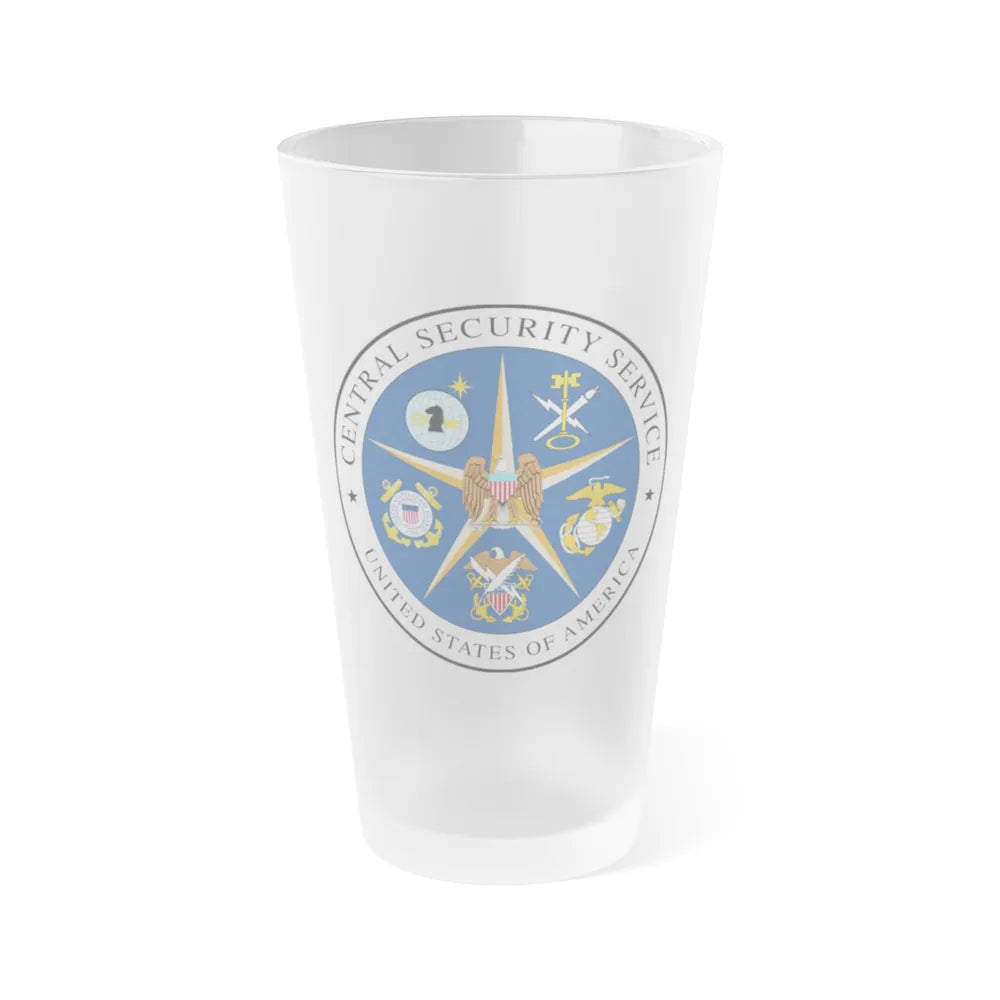 United States Central Security Service CSS - Frosted Pint Glass 16oz-16oz-Frosted-Go Mug Yourself