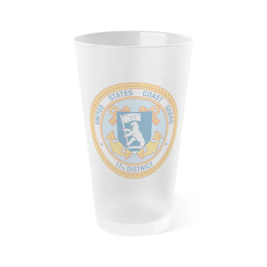 United States Coast Guard 17th District (U.S. Coast Guard) Frosted Pint Glass 16oz-Go Mug Yourself