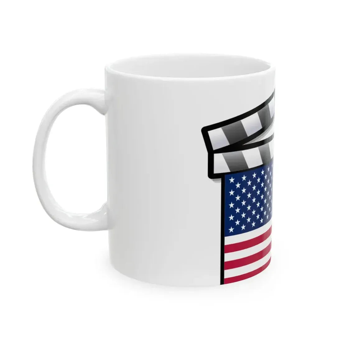 United States film clapperboard (United States) White Coffee Mug - Go Mug Yourself