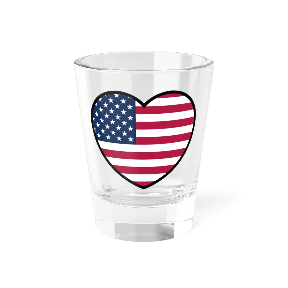 United States flag heart (United States) Shot Glass 1.5oz 1.5oz - Go Mug Yourself