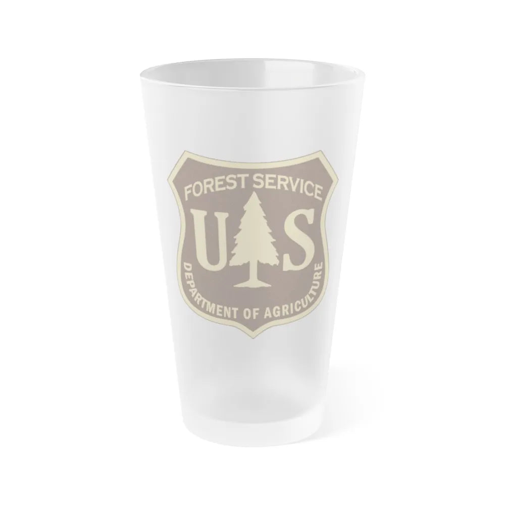 United States Forest Service v2 - Frosted Pint Glass 16oz-16oz-Frosted-Go Mug Yourself