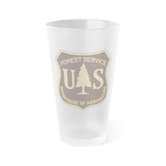 United States Forest Service v2 - Frosted Pint Glass 16oz 16oz Frosted - Go Mug Yourself