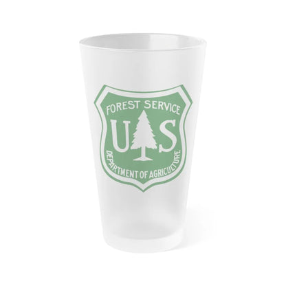 United States Forest Service v3 - Frosted Pint Glass 16oz-16oz-Frosted-Go Mug Yourself