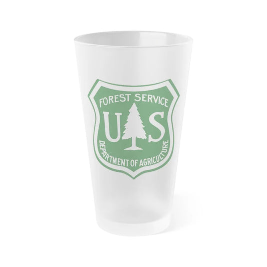 United States Forest Service v3 - Frosted Pint Glass 16oz-16oz-Frosted-Go Mug Yourself