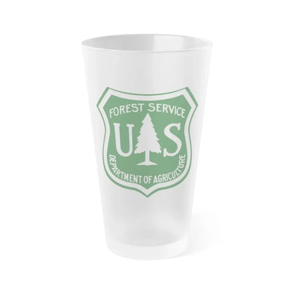 United States Forest Service v3 - Frosted Pint Glass 16oz 16oz Frosted - Go Mug Yourself