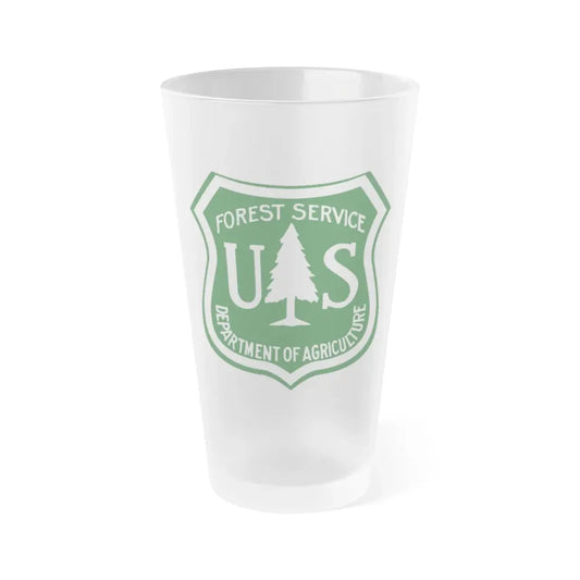 United States Forest Service v3 - Frosted Pint Glass 16oz 16oz Frosted - Go Mug Yourself