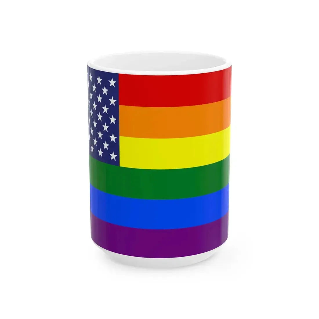 United States Gay flag (United States) White Coffee Mug 15oz - Go Mug Yourself