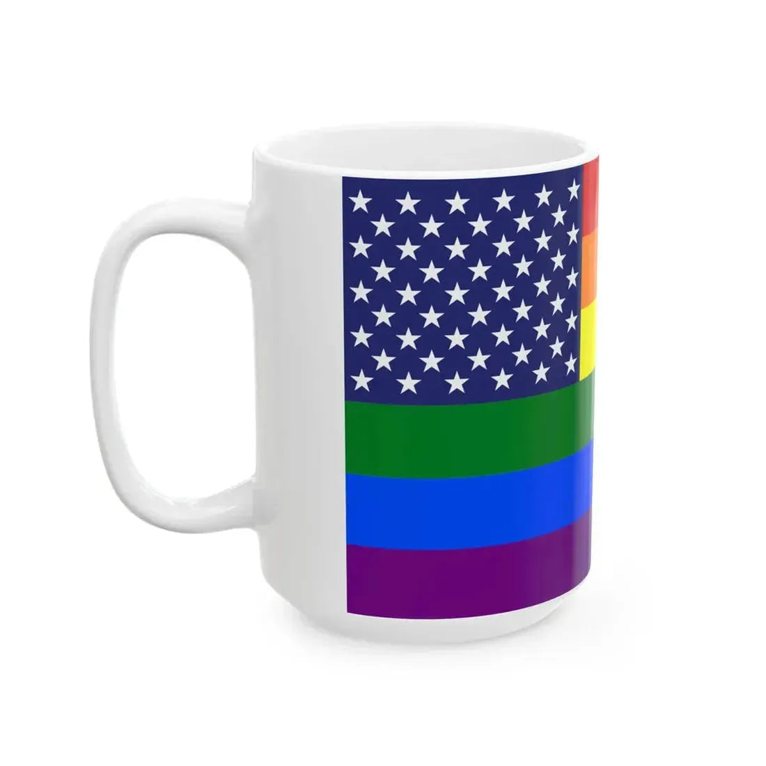 United States Gay flag (United States) White Coffee Mug - Go Mug Yourself