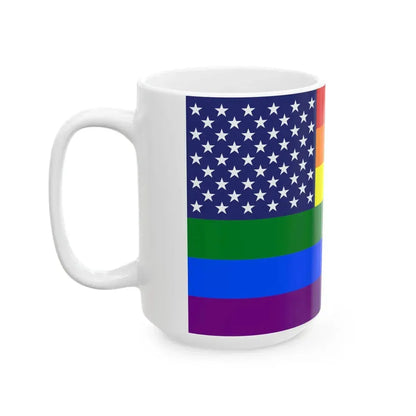 United States Gay flag (United States) White Coffee Mug - Go Mug Yourself