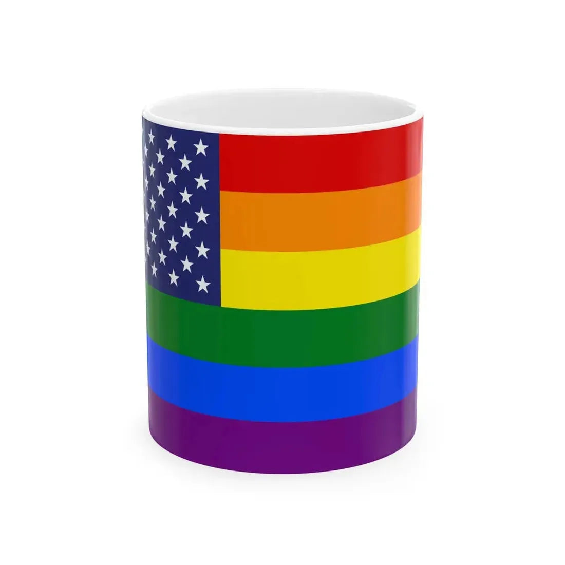 United States Gay Pride flag (United States) White Coffee Mug 11oz - Go Mug Yourself