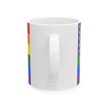 United States Gay Pride flag (United States) White Coffee Mug - Go Mug Yourself