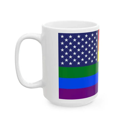 United States Gay Pride flag (United States) White Coffee Mug - Go Mug Yourself