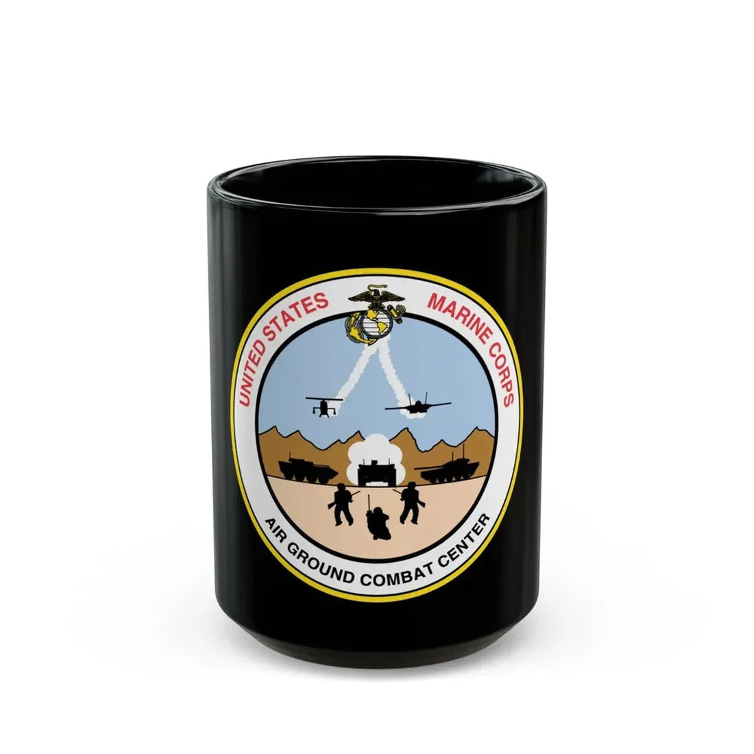 United States Marine Corps Air Ground Combat Center (USMC) Black Coffee Mug 15oz - Go Mug Yourself