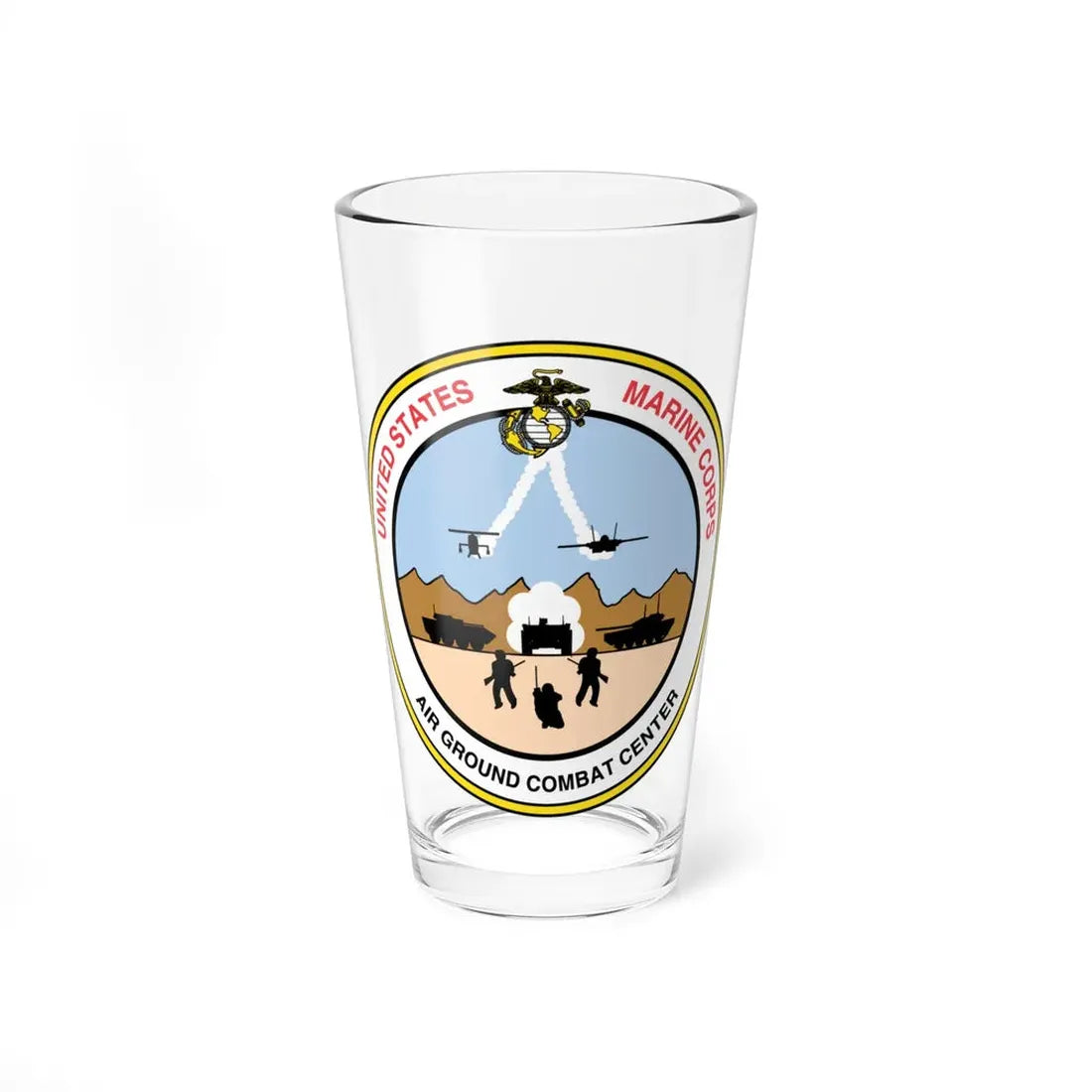United States Marine Corps Air Ground Combat Center (USMC) Pint Glass 16oz 16oz - Go Mug Yourself