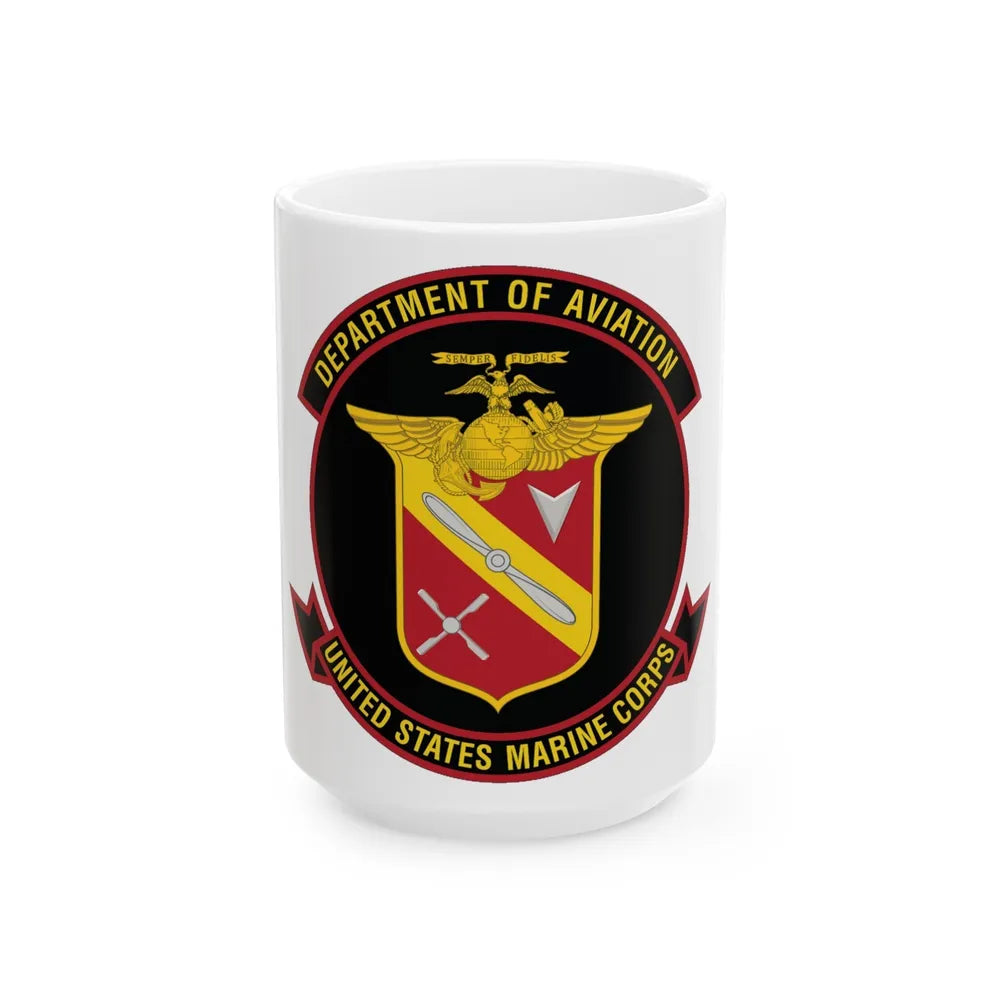 United States Marine Corps Aviation (USMC) White Coffee Mug-15oz-Go Mug Yourself