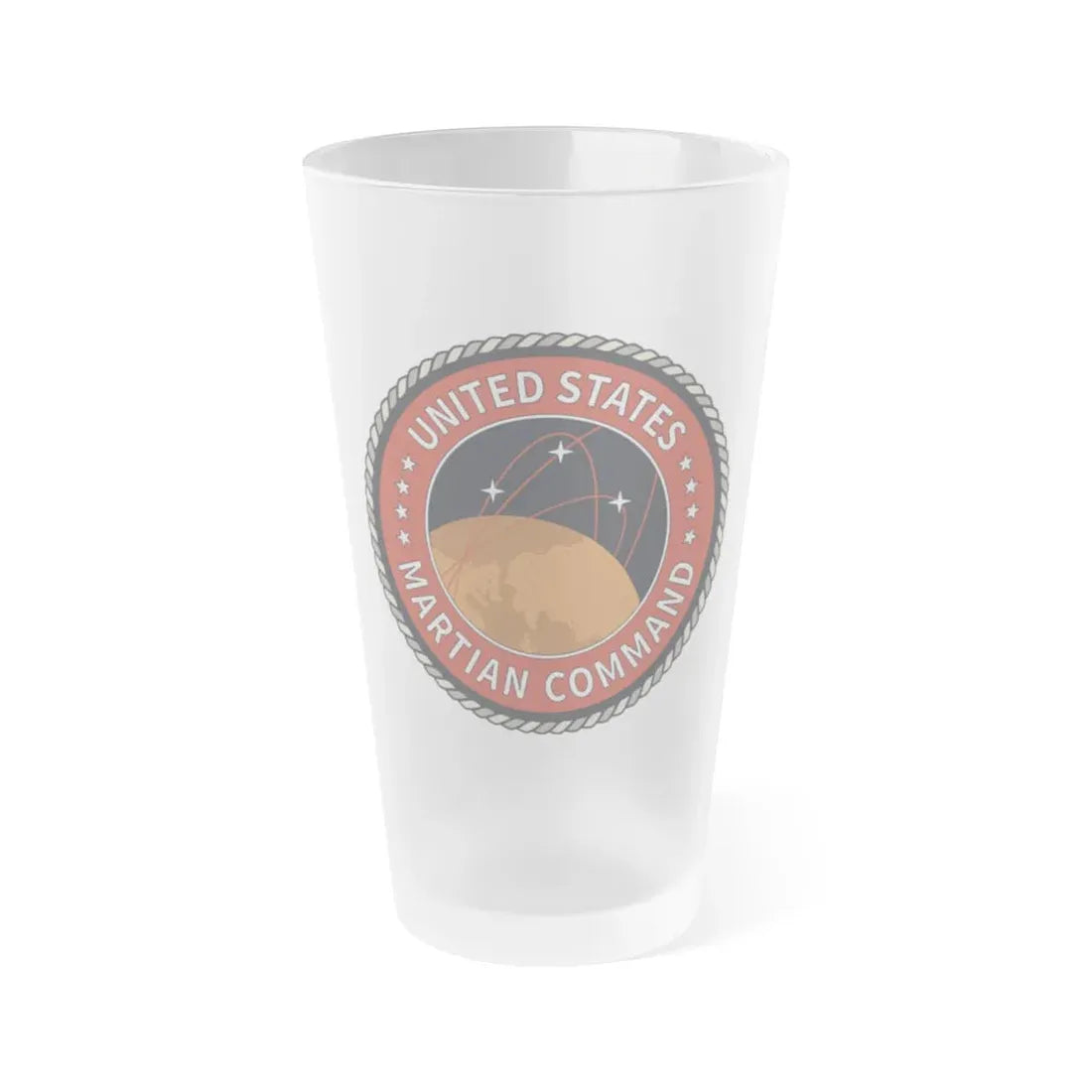 United States Martian Command - Frosted Pint Glass 16oz 16oz Frosted - Go Mug Yourself