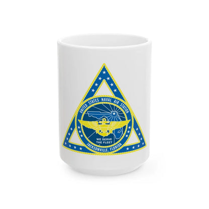 United States Naval Air Station Jacksonville FL (U.S. Navy) White Coffee Mug-15oz-Go Mug Yourself