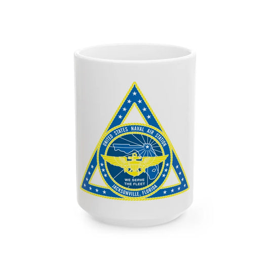 United States Naval Air Station Jacksonville FL (U.S. Navy) White Coffee Mug-15oz-Go Mug Yourself