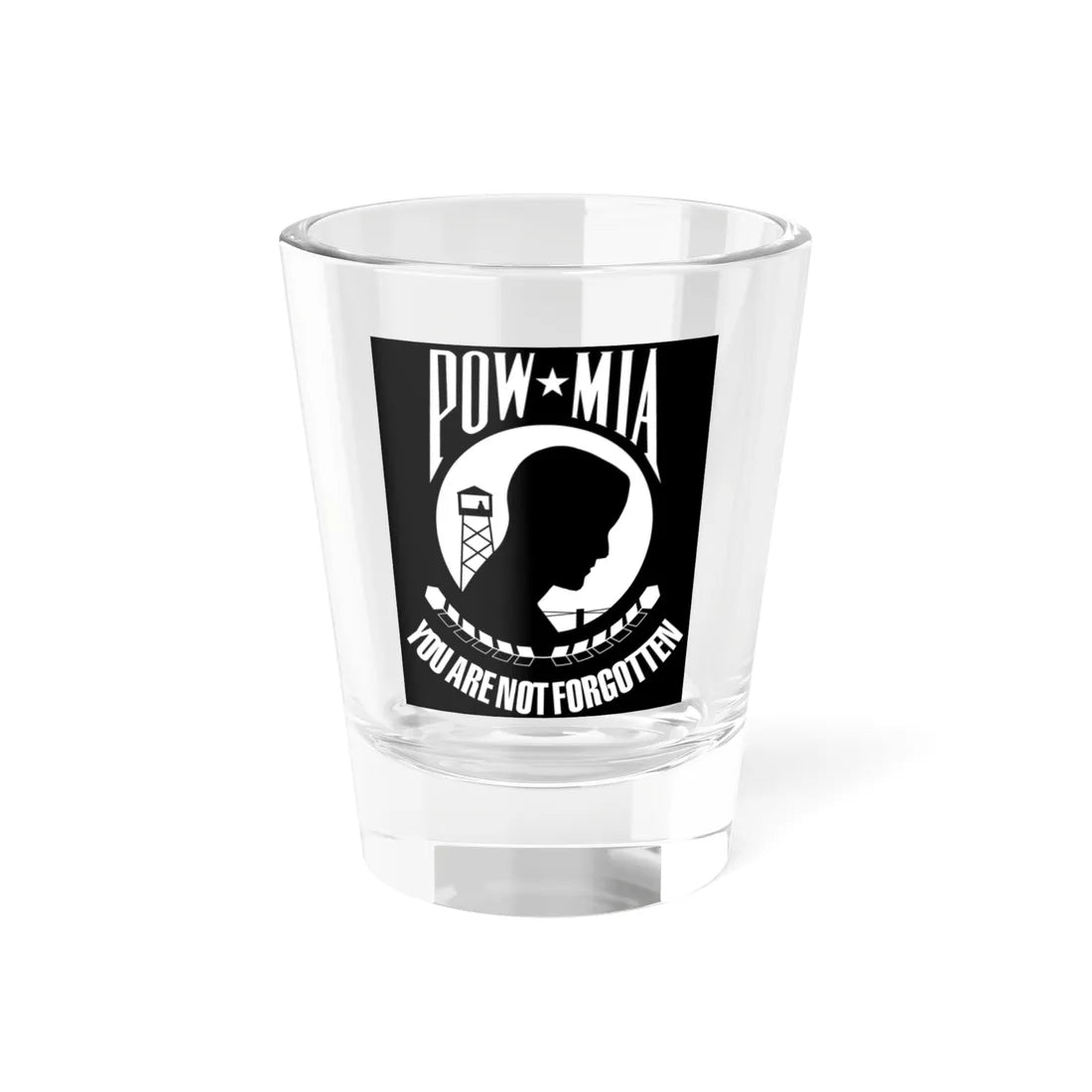 United States POW-MIA flag cropped (United States) Shot Glass 1.5oz 1.5oz - Go Mug Yourself