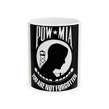 United States POW-MIA flag cropped (United States) White Coffee Mug 11oz - Go Mug Yourself