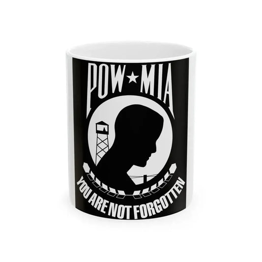 United States POW-MIA flag cropped (United States) White Coffee Mug 11oz - Go Mug Yourself