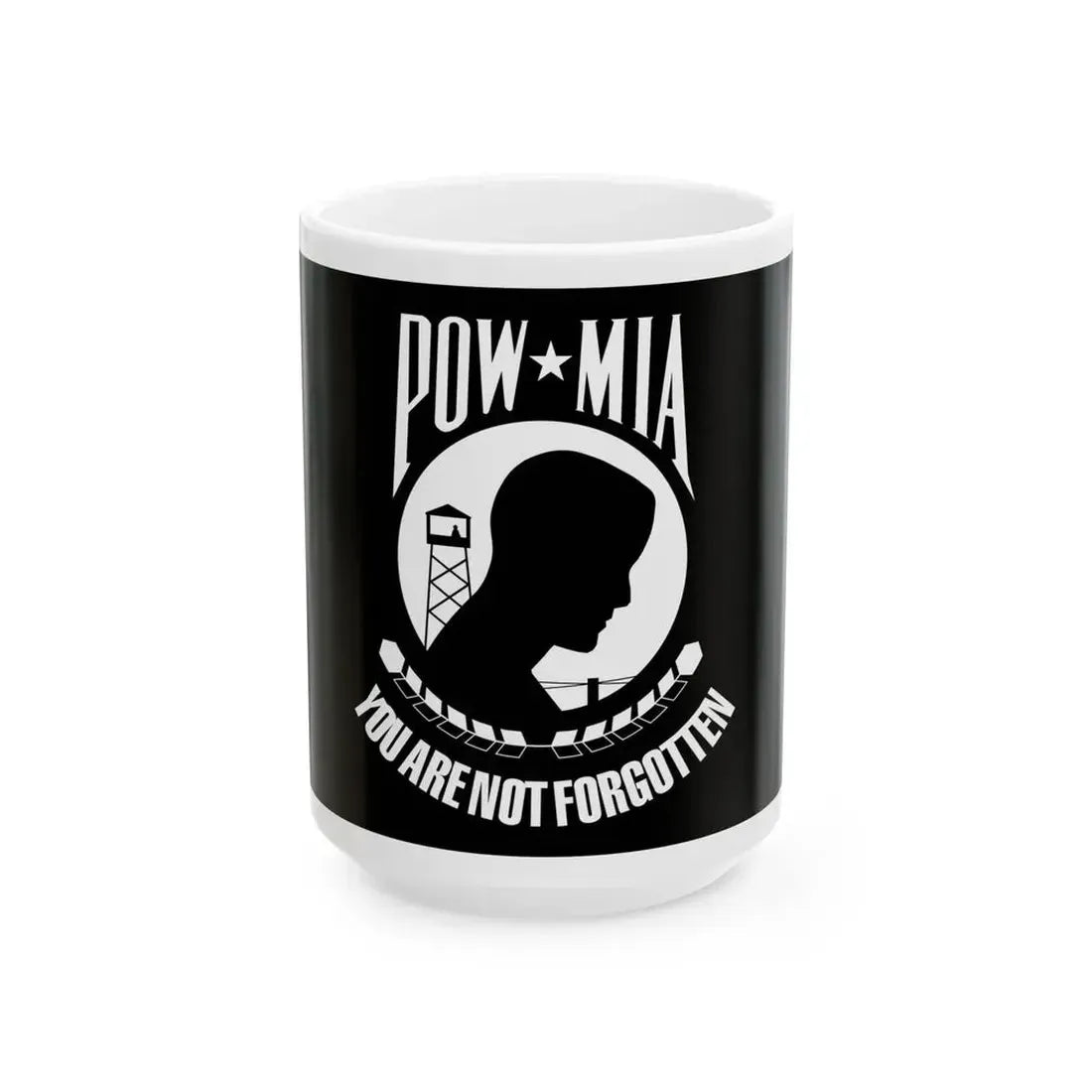 United States POW-MIA flag (United States) White Coffee Mug 15oz - Go Mug Yourself