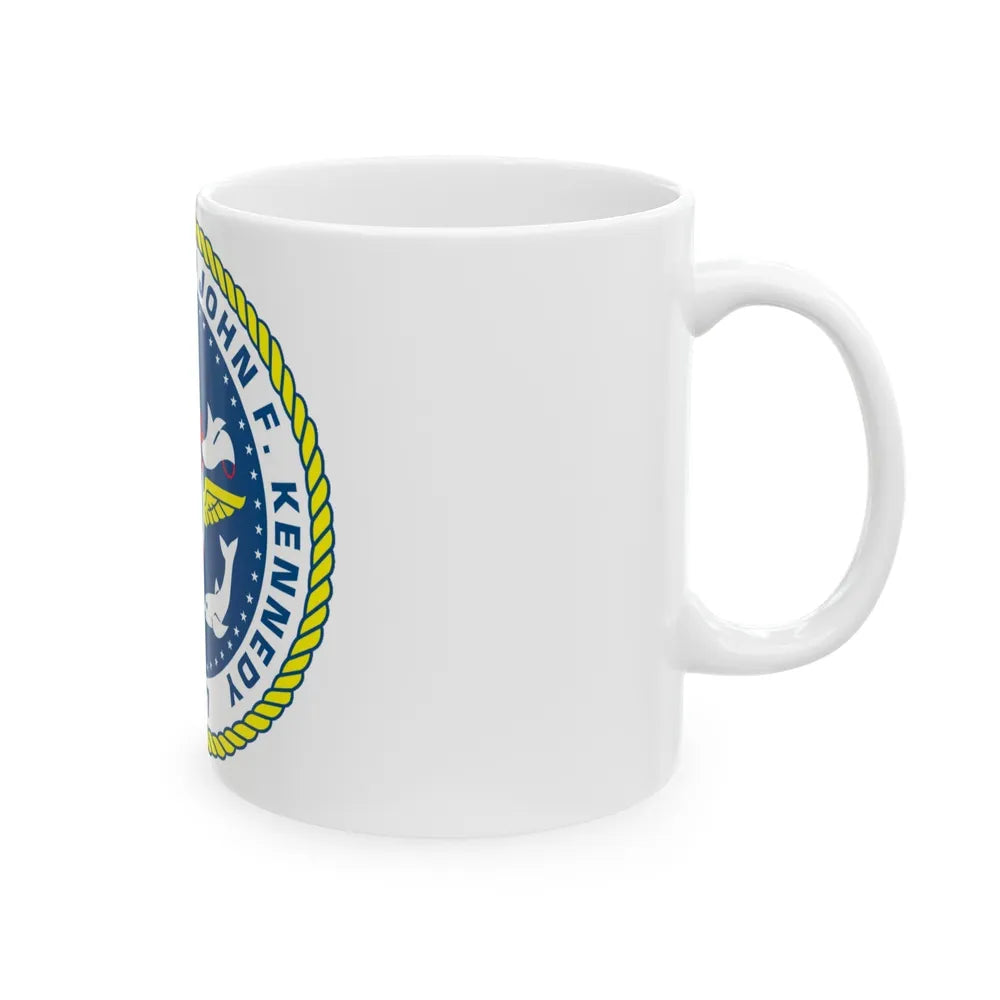 United States Ship John F Kennedy CV 67 (U.S. Navy) White Coffee Mug-Go Mug Yourself