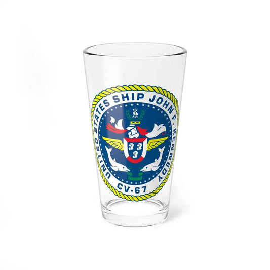 United States Ship John F Kennedy CV 67 (U.S. Navy) Pint Glass 16oz 16oz - Go Mug Yourself