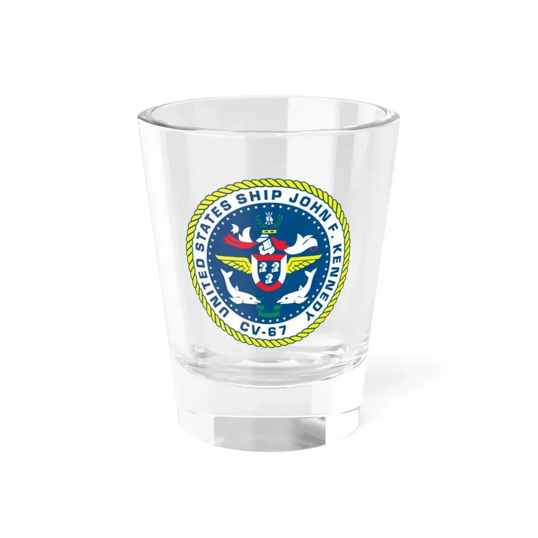 United States Ship John F Kennedy CV 67 (U.S. Navy) Shot Glass 1.5oz 1.5oz - Go Mug Yourself