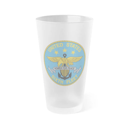 United States Sixth Fleet (U.S. Navy) Frosted Pint Glass 16oz-Go Mug Yourself